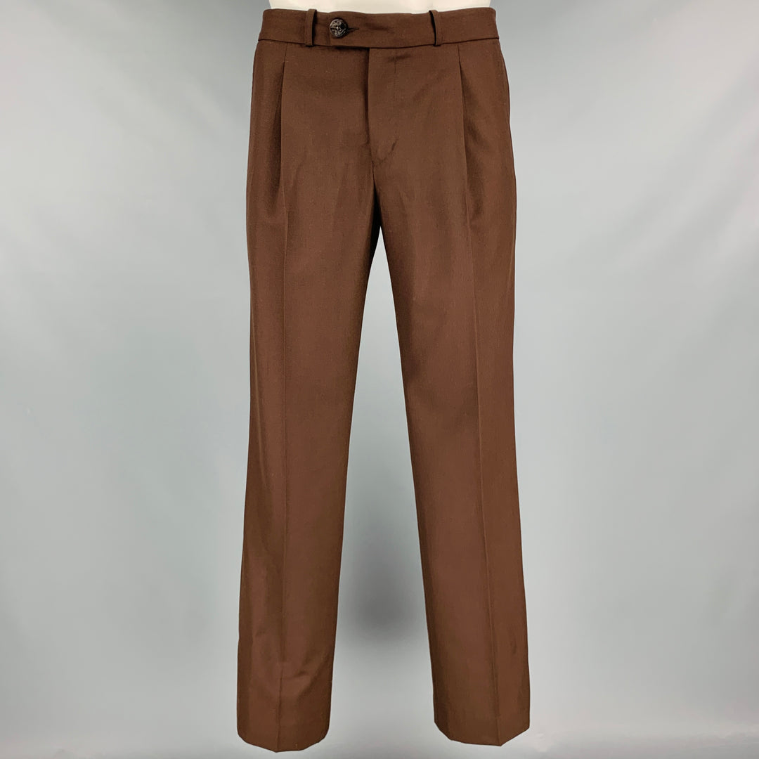 ERNEST W. BAKER Size 42 Brown Peak Lapel Suit