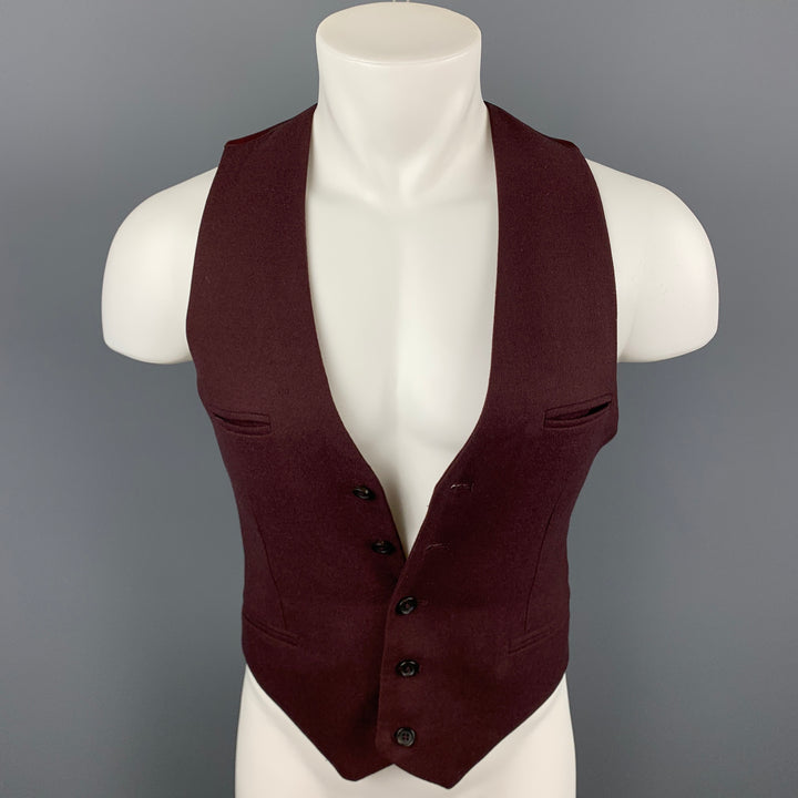 MARC by MARC JACOBS Size S Burgundy Wool Buttoned Vest