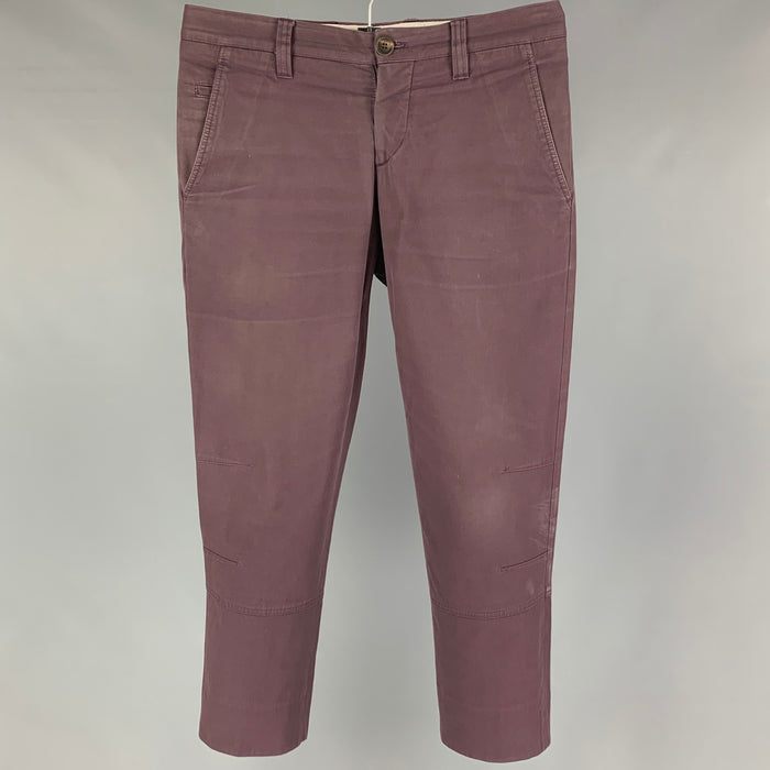 BRUNELLO CUCINELLI Size 30 Eggplant Cotton Zip Fly Casual Pants