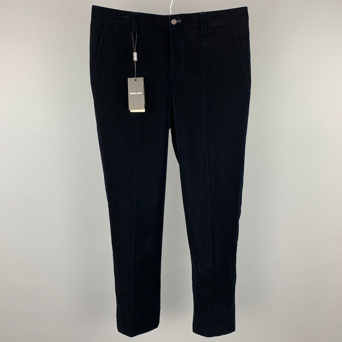 GIORGIO ARMANI Size 34 Navy Velvet Dress Pants