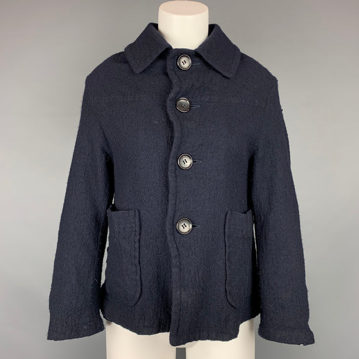 COMME des GARCONS TRICOT Talla S Chaqueta de lana texturizada azul marino