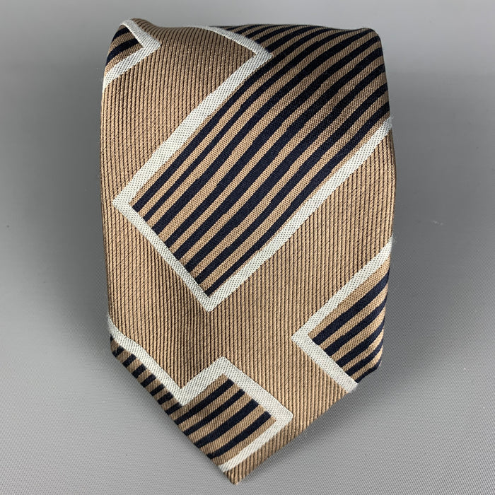 CHRISTIAN LACROIX Taupe Grey Graphic Silk Tie
