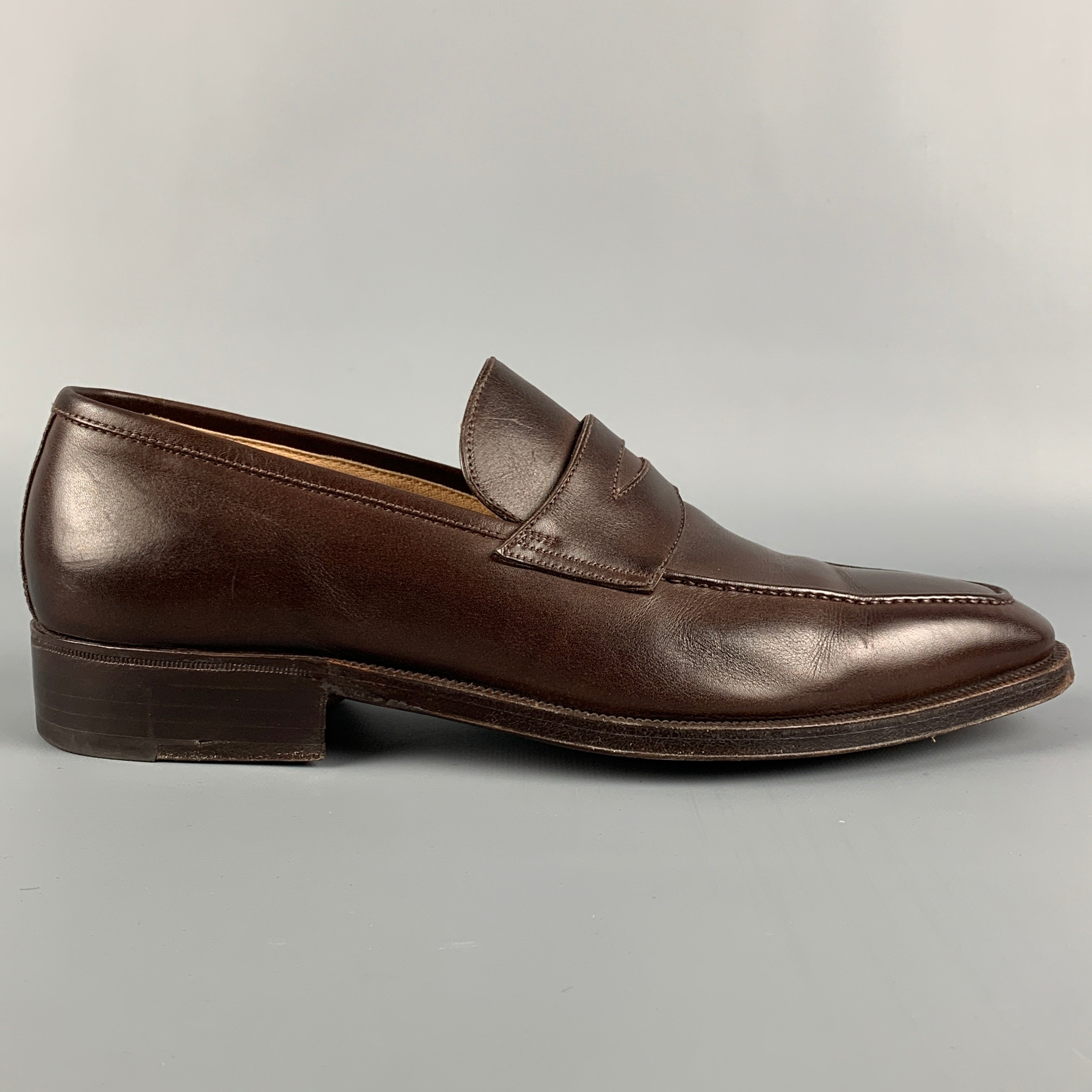 Gravati for Wilkes Bashford Shoes Loafers Size 8 M Brown Gravati - Medium Brown Suede Penny Loafer | Mitchell Stores main image 4