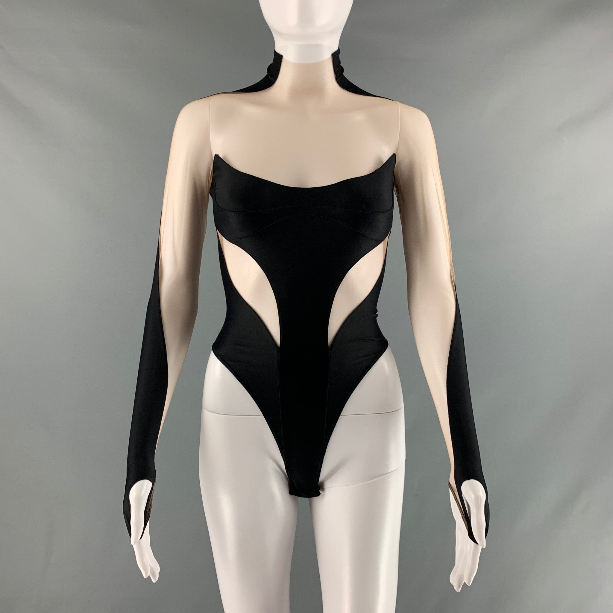【関税込み】Mugler ブラック ラップ ボディスーツ Mugler ボディスーツ - Black | FWRD