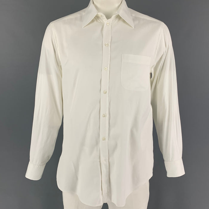 GIORGIO ARMANI Camisa de manga larga con botones de algodón blanco talla M