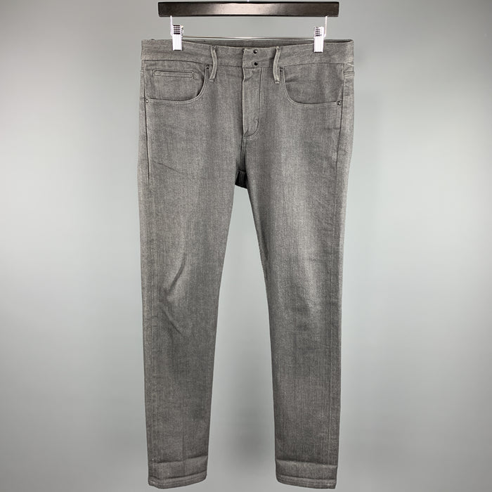 EMPORIO ARMANI Size 32 x 32 Charcoal Cotton Zip Fly Jeans