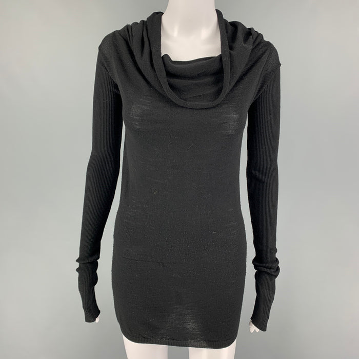 RICK OWENS Size M Black Long Sleeve Casual Cowl Neck Top
