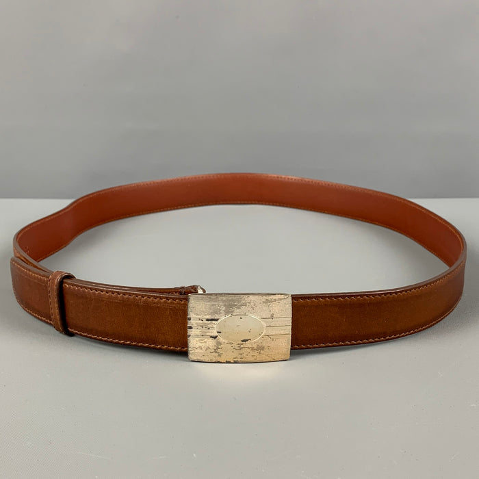 BRUNELLO CUCINELLI Size 35 Brown Leather Belt