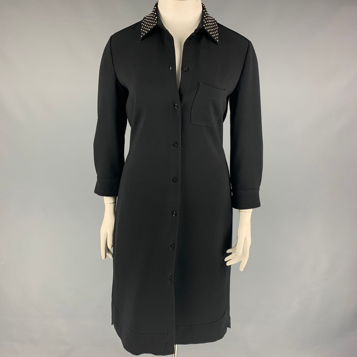 MOSCHINO BOUTIQUE Size 12 Black Triacetate Blend Shirt Dress