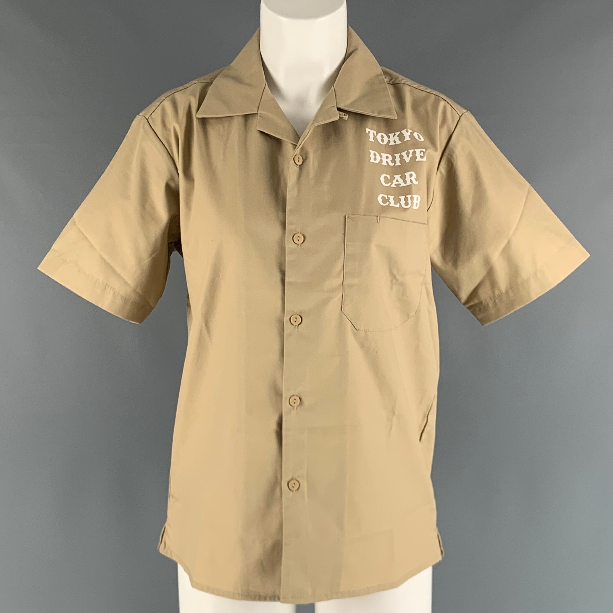 TOKYO DRIVE CAR CLUB Size S Beige Cotton Polyester Logo Casual Top 