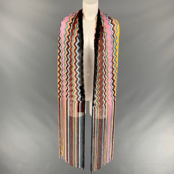 MISSONI Multi-Color Zig-Zag Rayon Scarves & Shawls