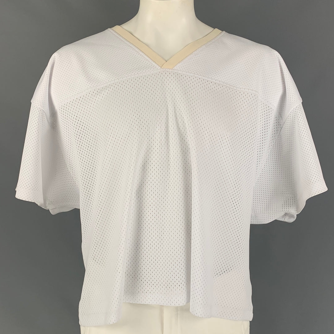 FEAR OF GOD Manuel Fifth Collection Size L/XL White Polyester / Silk Jersey Oversized T-shirt