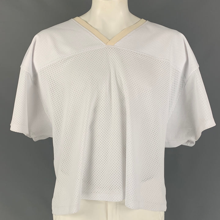 FEAR OF GOD Manuel Fifth Collection Size L/XL White Polyester / Silk Jersey Oversized T-shirt