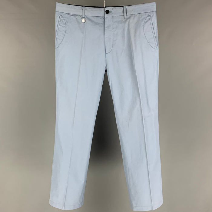 LOUIS VUITTON Size 36 Light Blue Cotton Zip Fly Dress Pants