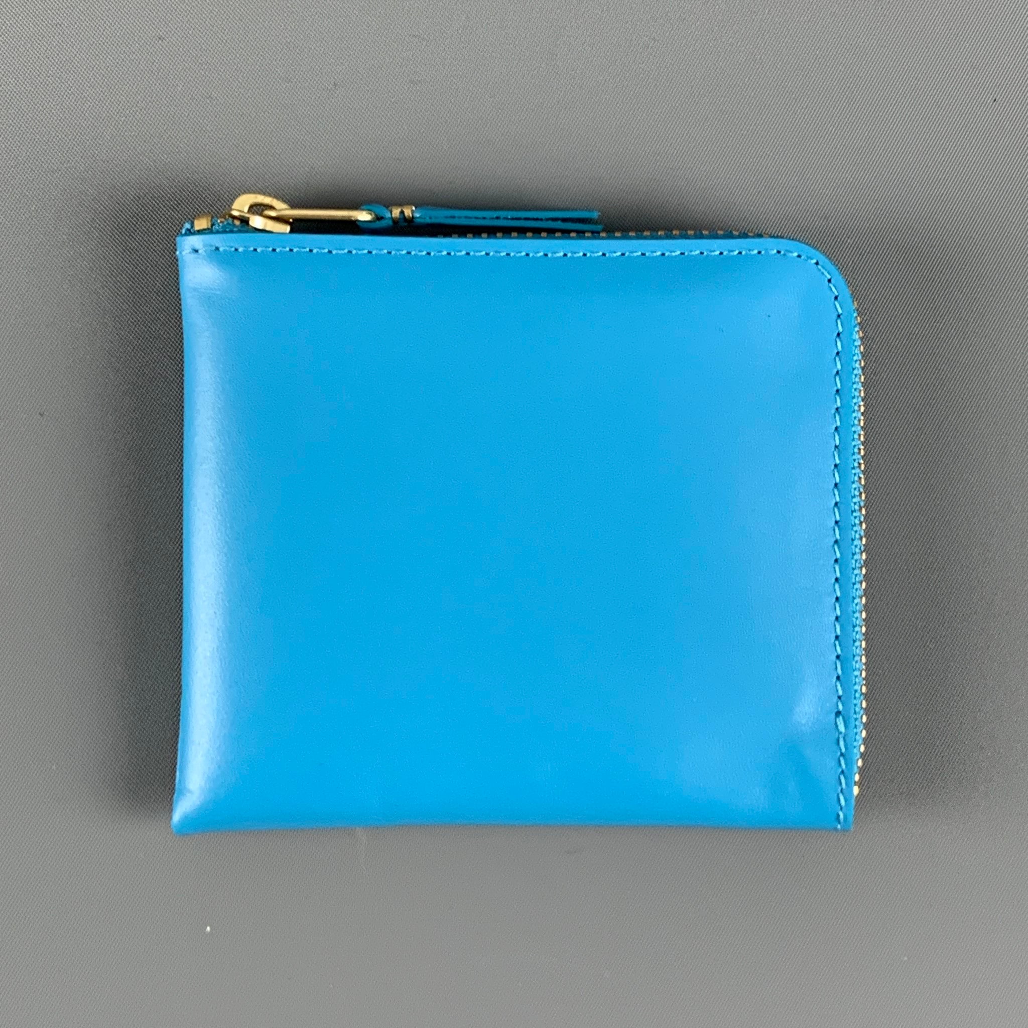 COMME des GARCONS Blue Solid Leather Wallet Sui Generis Designer Consignment