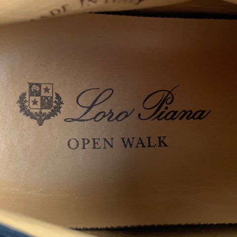 LORO PIANA Size 9.5 Navy Yellow Leather Open Walk Boots