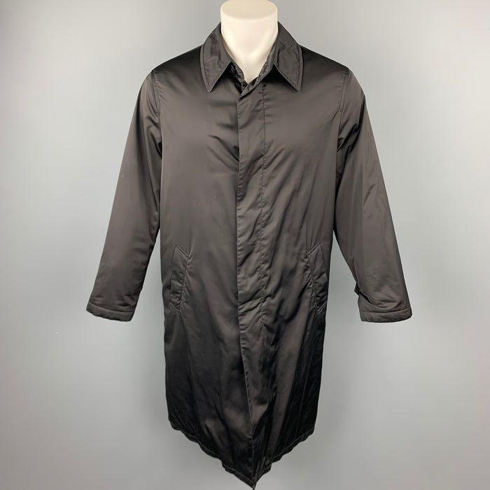ARMANI COLLEZIONI Size M Black Polyester Water Repellent Raincoat