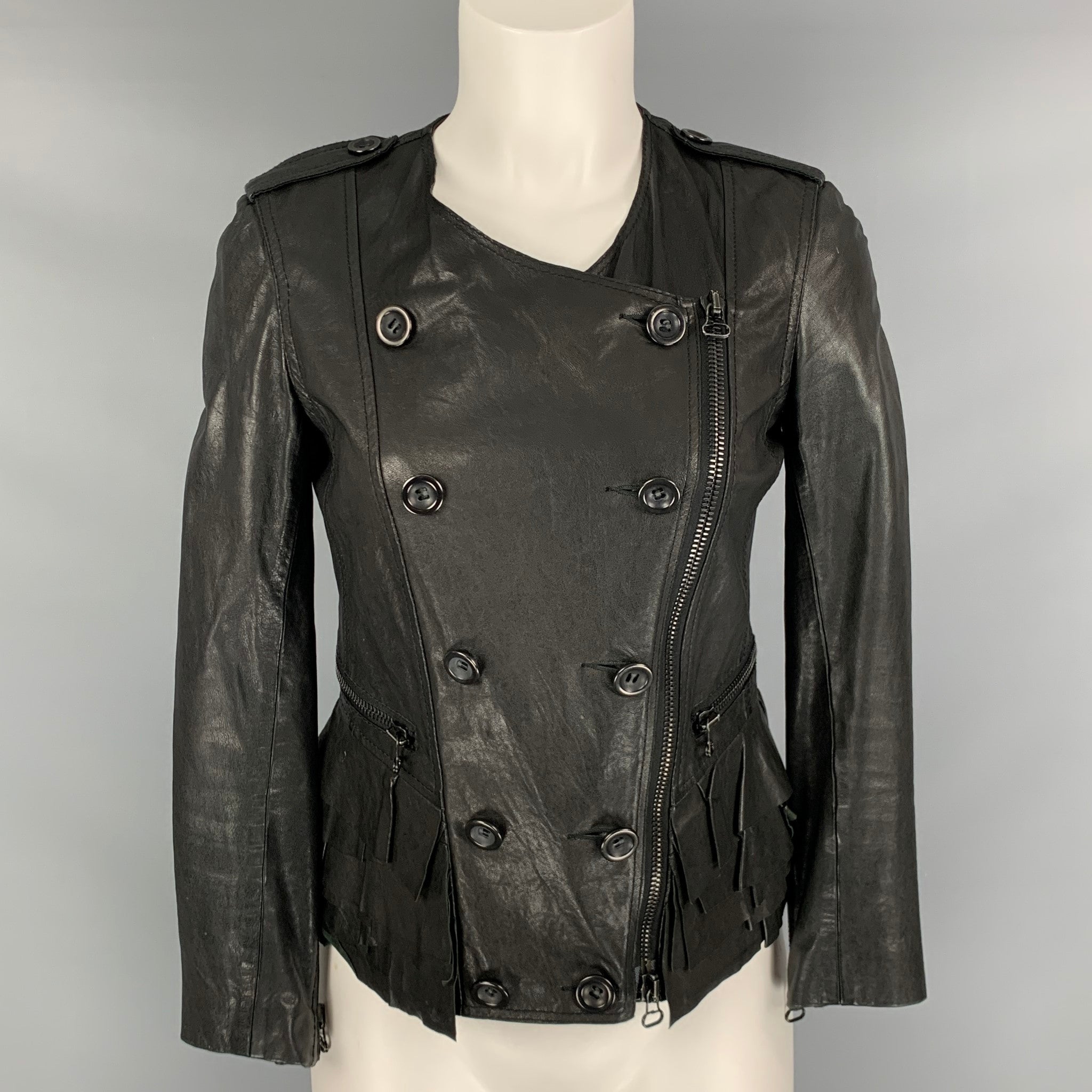 3.1 PHILLIP LIM Size S Black Double Breasted Jacket Sui Generis Designer Consignment