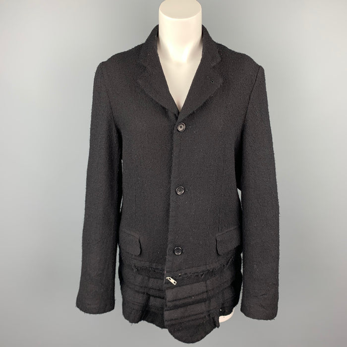 COMME des GARCONS Black Textured Wool Notch Lapel Jacket