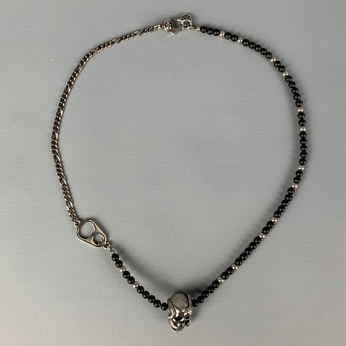 ALEXANDER MCQUEEN Silver Tone Skull Metal Necklace