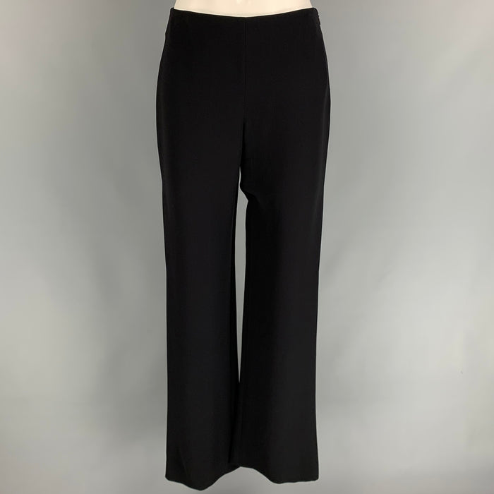 GIORGIO ARMANI Size 0 Black Silk Wide Leg Dress Pants