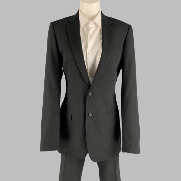CHRISTIAN DIOR Taille 36 Costume en mélange de polyester chatoyant noir argenté