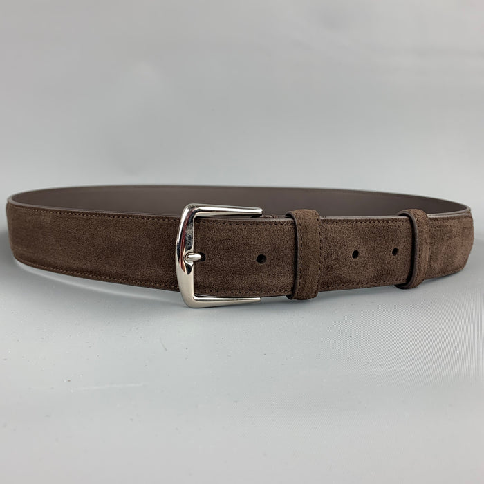 LORO PIANA Size 40 Brown Suede Belt