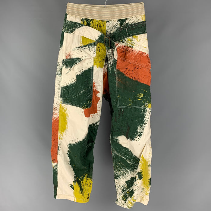 KAPITAL Size S Green & Cream Rip-Stop Bruch Camo Cotton / Nylon Casual Pants
