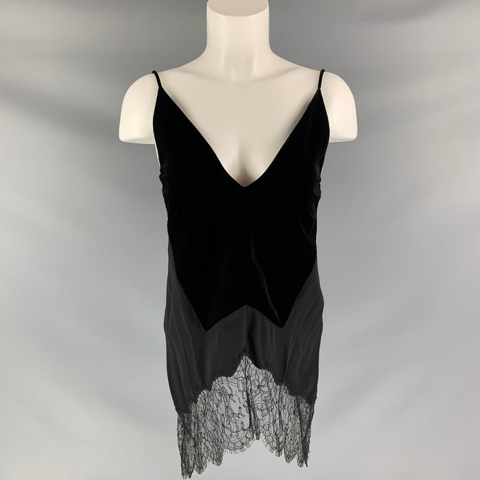 GIVENCHY Size S Black Viscose Mixed Fabrics Dress Top