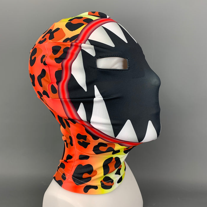 WALTER VAN BEIRENDONCK SS21 Size One Size Multi-Color Orange Leopard Morph Mask