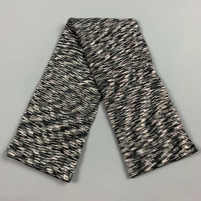 MISSONI Grey Marbled Knitted Rayon Scarf