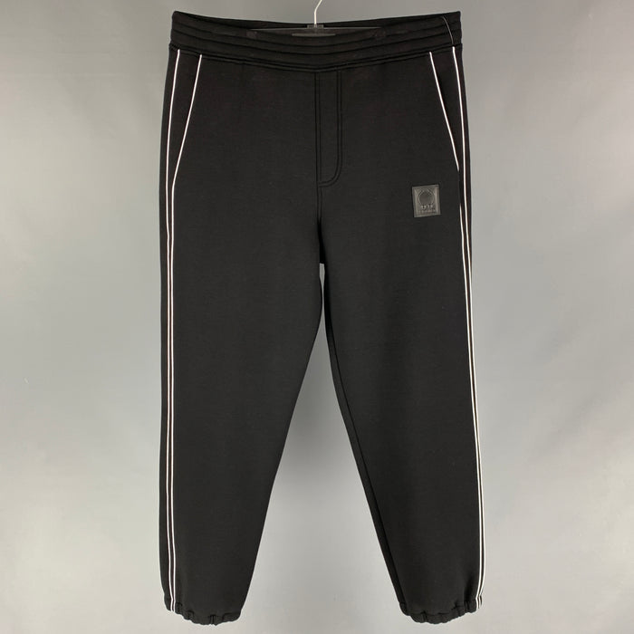 NEIL BARRETT Size XL Black White Stripe Viscose Casual Pants