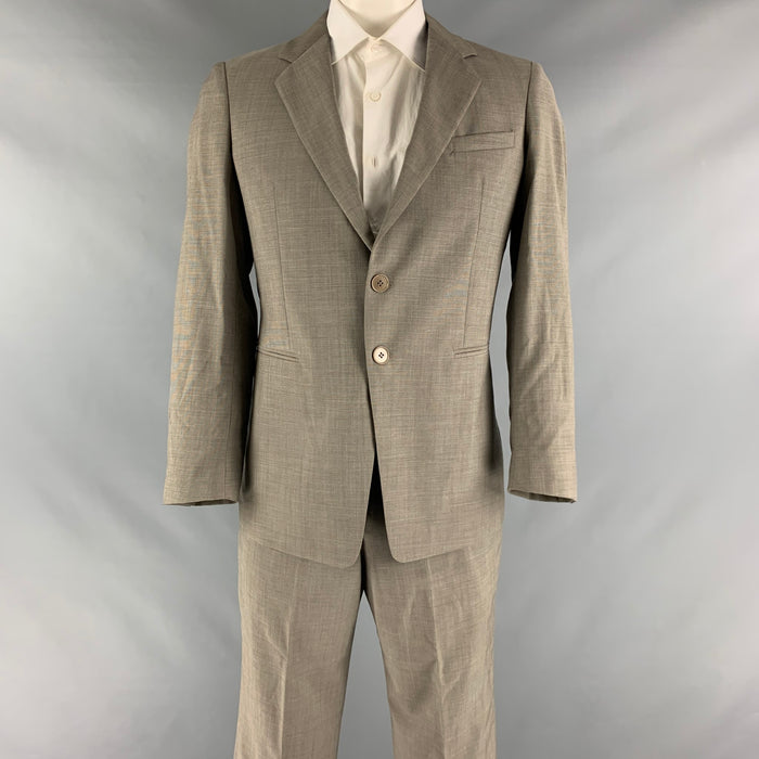 EMPORIO ARMANI Size 42 Taupe Solid Wool Notch Lapel Suit
