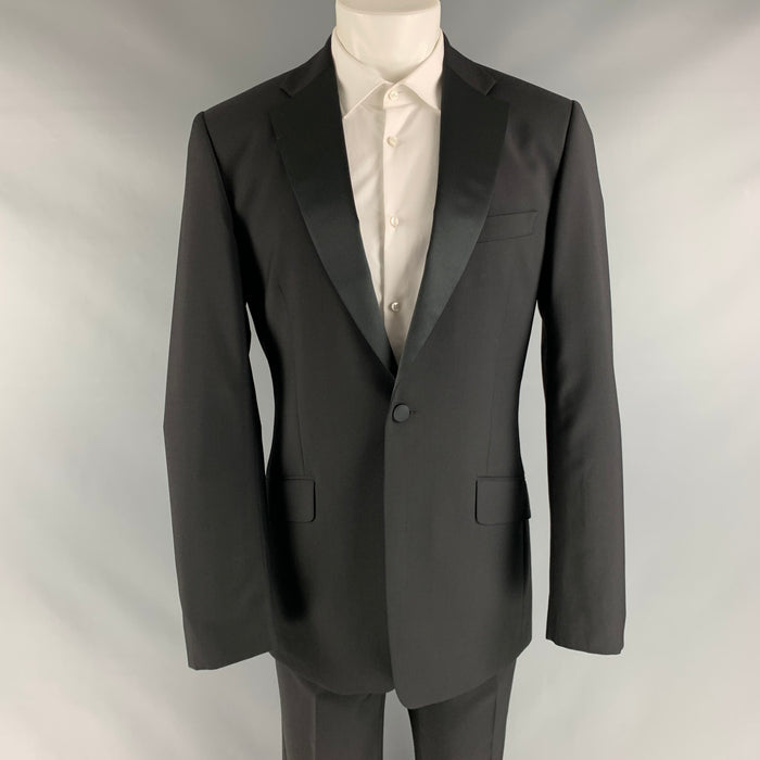 PAUL SMITH Pecho 40 Lana negra Mohair Solapa de muesca 34 33 Esmoquin