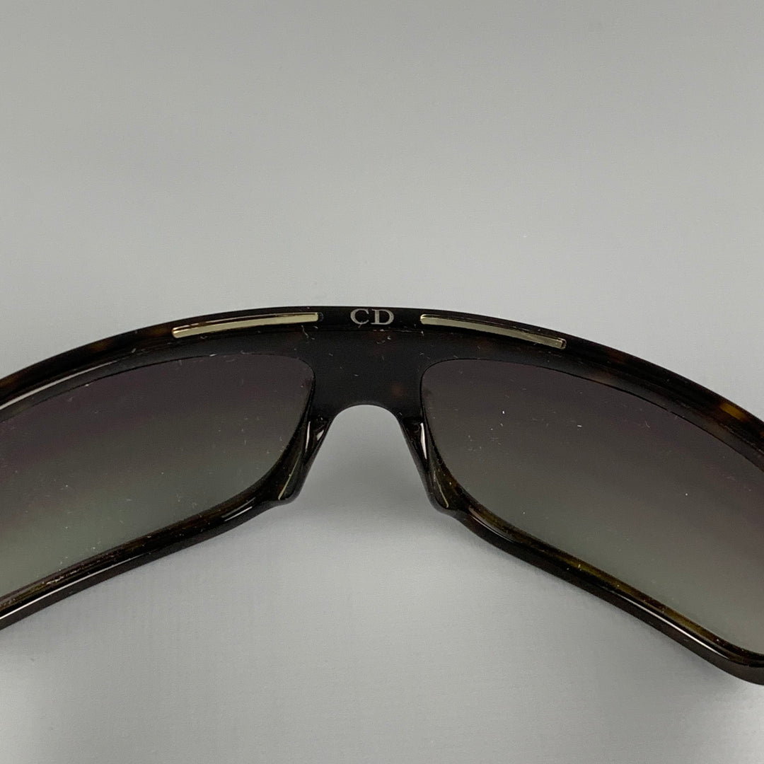 DIOR HOMME Lunettes de soleil à cravate noire en acétate marron