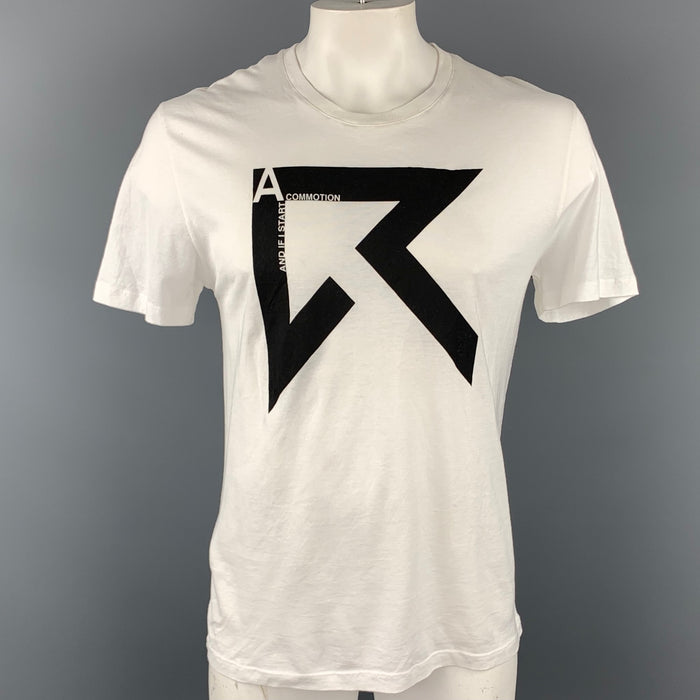 DIOR HOMME Size XL White Graphic Cotton Short Sleeve T-shirt