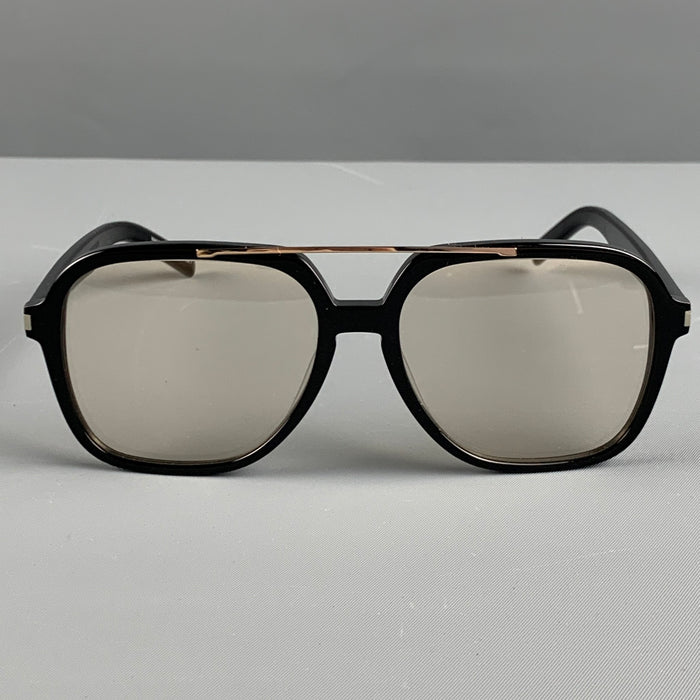 SAINT LAURENT Black Clear Acetate Sunglasses