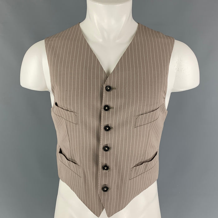 Vintage JEAN PAUL GAULTIER Size 40 Taupe Black White Stripe Vest