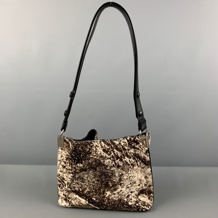 MAISON MARGIELA Brown Cream Marbled Calfskin Handbag