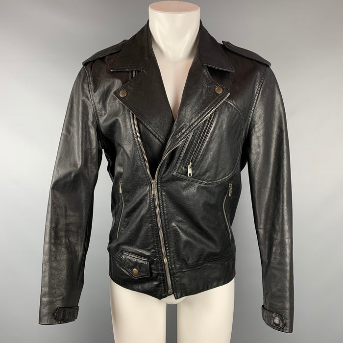 MARC JACOBS Talla 40 Chaqueta motera de cuero negra
