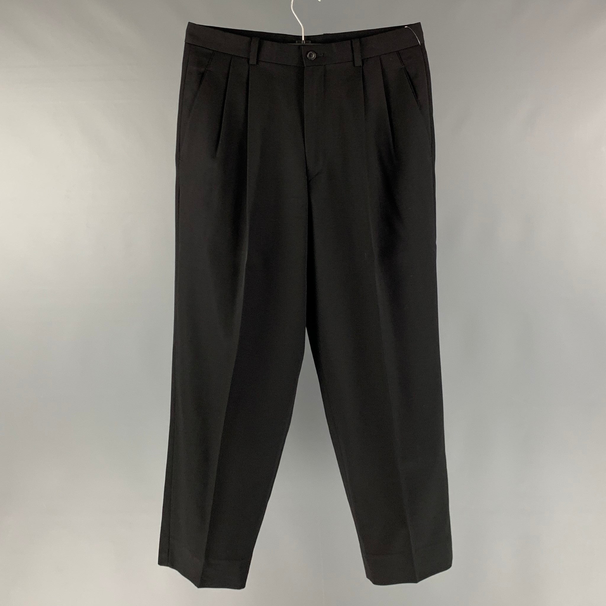 ISSEY MIYAKE Size S Black Solid Wool Pleated Dress Pants – Sui