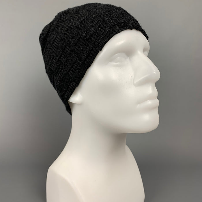 ISSEY MIYAKE Size One Size Charcoal Textured Knit Beanie