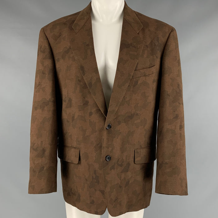 COMME des GARCONS HOMME PLUS Size M Brown Camo Wool Single Breasted Sport Coat