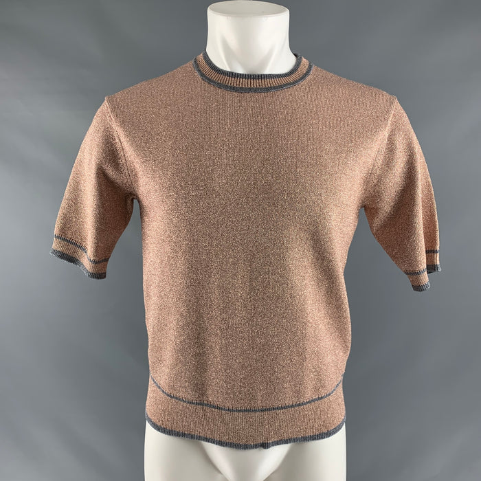 MARC JACOBS Size XS Rose Gold Grey Metallic Viscose Polyester Pullover