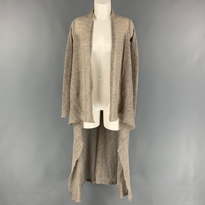 DRKSHDW GLITTER F/W 2017 One Size Light Gray Knitted Asymmetrical Cardigan