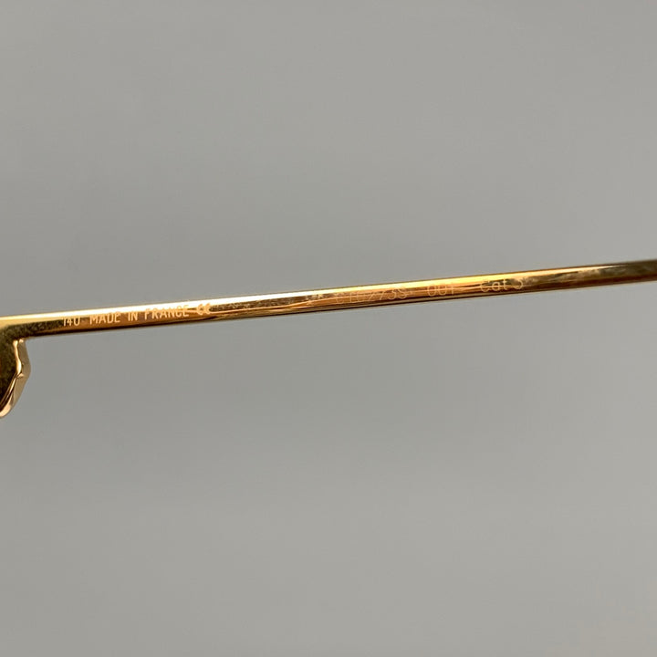 CARTIER Gold Metal Aviator Sunglasses