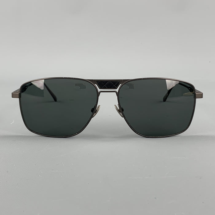 BOTTEGA VENETA Charcoal Metal Intrecciato Panel Sunglasses