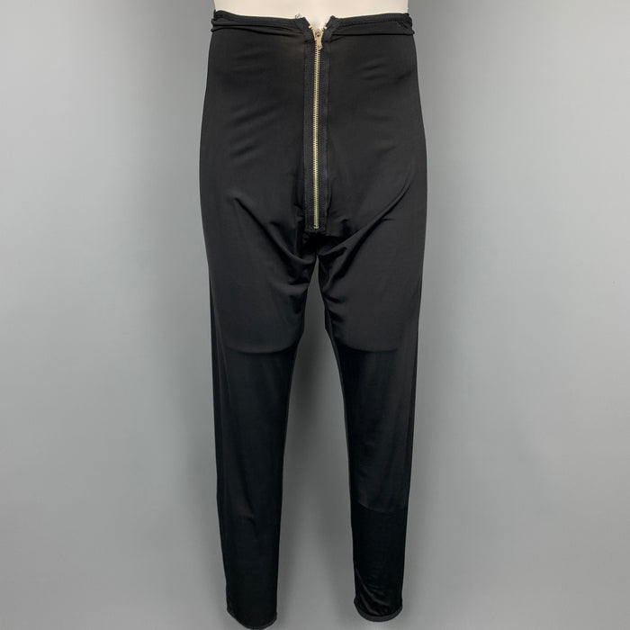 Vintage JEAN PAUL GAULTIER Size 36 Black Polyamide Front Zipper Legging