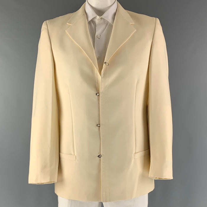 GIANNI VERSACE Chest Size 42 Cream Single breasted Jacket
