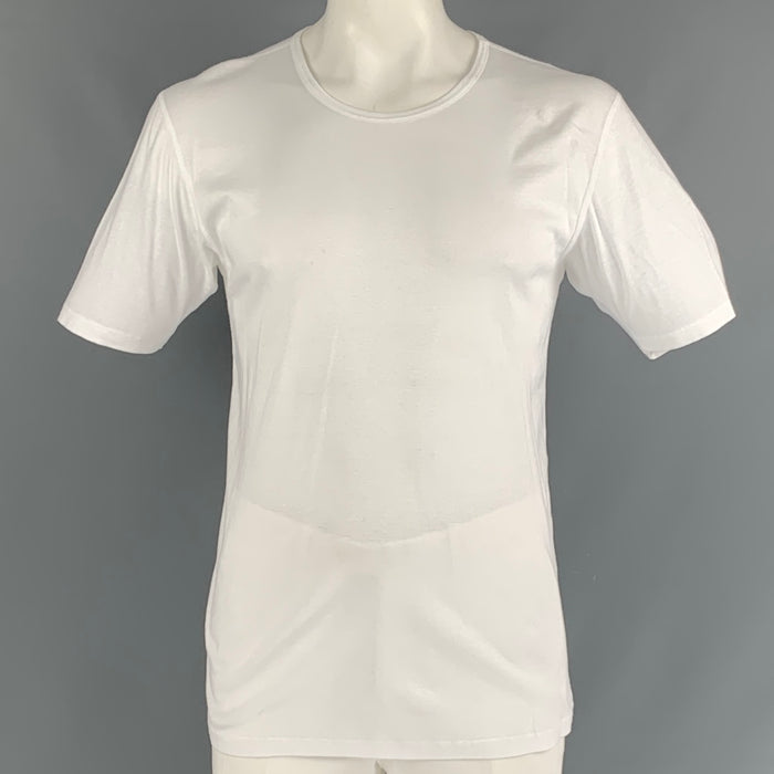 MARC JACOBS Size XL White Solid Cotton Short Sleeve T-shirt